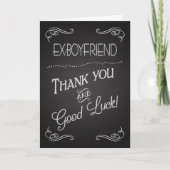 Chalkboard Vielen Dank & Viel Glück an Ex-Boyfrien Dankeskarte (Vorderseite)