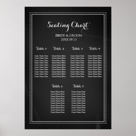 Chalkboard Vintag 6 Tafelsitzdiagramm Poster