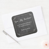 Chalkboard Vintag Blüh Frame 50. Geburtstag Quadratischer Aufkleber (Umschlag)