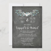 Chalkboard Vintag Floral Engagement Einladung (Vorderseite)