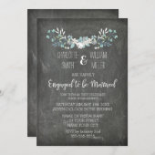 Chalkboard Vintag Floral Engagement Einladung (Vorne/Hinten)