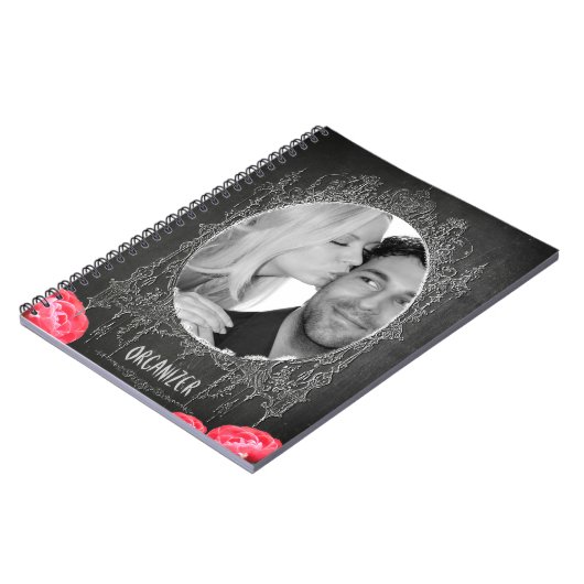 Chalkboard Vintag Floral - Hochzeitsnotebook Notizblock (Linke Seite)