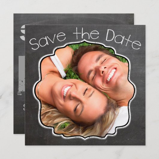 Chalkboard Vintag Modern Save the Date (Vorne/Hinten)