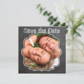 Chalkboard Vintag Modern Save the Date (Stehend Vorderseite)