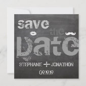 Chalkboard Vintag Modern Save the Date (Rückseite)