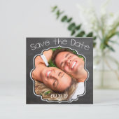 Chalkboard Vintag Modern Save the Date Einladung (Stehend Vorderseite)