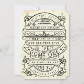 Chalkboard Vintag Moderne Typografie Hochzeit Einladung (Rückseite)