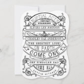 Chalkboard Vintag Moderne Typografie Hochzeit Einladung (Rückseite)