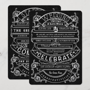 Chalkboard Vintag Moderne Typografie Hochzeit Einladung