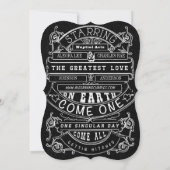 Chalkboard Vintag Moderne Typografie Hochzeit Einladung (Rückseite)