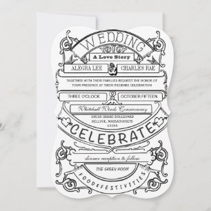Chalkboard Vintag Moderne Typografie Hochzeit Einladung