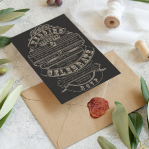 Chalkboard Vintag Moderne Typografie Hochzeit Einladung