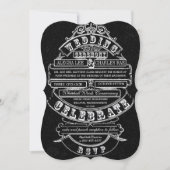 Chalkboard Vintag Moderne Typografie Hochzeit Einladung (Vorderseite)