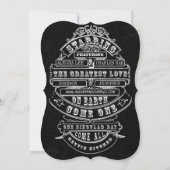 Chalkboard Vintag Moderne Typografie Hochzeit Einladung (Rückseite)