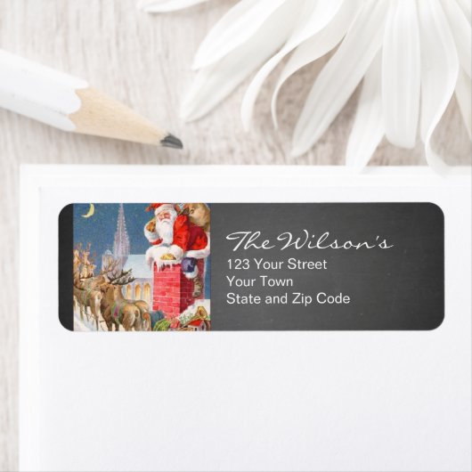 Chalkboard Vintag Weihnachten Rücksendeadresse (Insitu)