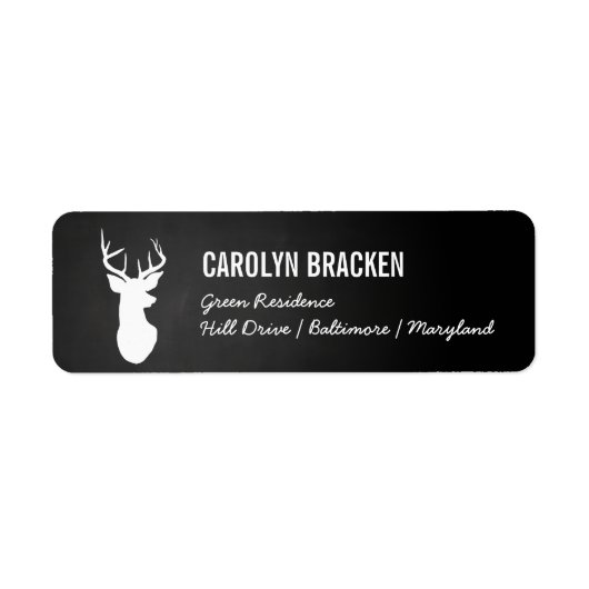 Chalkboard Vintag White Antler Deer Stag (Vorne)