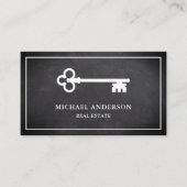 Chalkboard Vintage Antiquitätensprache Real Anwese Visitenkarte (Vorderseite)