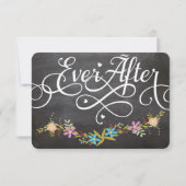 Chalkboard Vintage Blumengarten Hochzeit RSVP Karte (Rückseite)