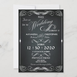 Chalkboard Vintage Bold Typography Wedding Frame Einladung