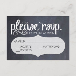 Chalkboard Vintage Wedding UAWG Postcard RSVP Karte