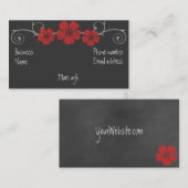 Chalkboard-Visitenkarte für Wilde Rote Rosen Visitenkarte (Vorne/Hinten)