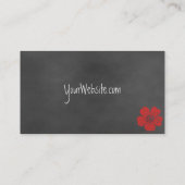 Chalkboard-Visitenkarte für Wilde Rote Rosen Visitenkarte (Rückseite)