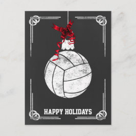 Chalkboard Volleyball-Spieler Weihnachtskarten Feiertagspostkarte