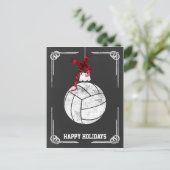 Chalkboard Volleyball-Spieler Weihnachtskarten Feiertagspostkarte (Stehend Vorderseite)