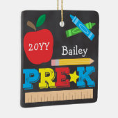 Chalkboard vor der Schule Keepake farbig Keramikornament (Rechts)