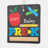 Chalkboard vor der Schule Keepake farbig Keramikornament (Links)