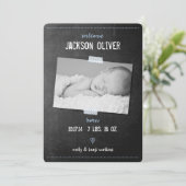 Chalkboard Washi Tape Birth Ankündigung (Stehend Vorderseite)