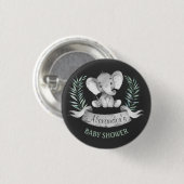 Chalkboard Wasserfarbe Elephant Babydusche Button (Vorne & Hinten)