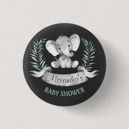 Chalkboard Wasserfarbe Elephant Babydusche Button