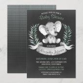 Chalkboard Wasserfarbe Elephant Babydusche Einladung (Vorne/Hinten)
