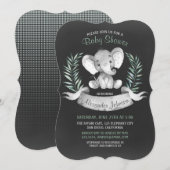 Chalkboard Wasserfarbe Elephant Babydusche Einladung (Vorne/Hinten)