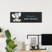 Chalkboard Wasserfarbe Elephant Boy Baby Dusche Poster (Heimbüro)