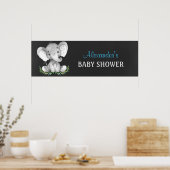 Chalkboard Wasserfarbe Elephant Boy Baby Dusche Poster (Küche)