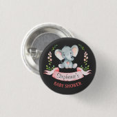 Chalkboard Wasserfarbe Elephant Girl Baby Dusche Button (Vorne & Hinten)