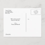 Chalkboard Wasserfarben-Blume Save the Date Ankündigungspostkarte (Rückseite)