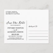 Chalkboard Wasserfarbenanemonen Save the Date Ankündigungspostkarte (Rückseite)