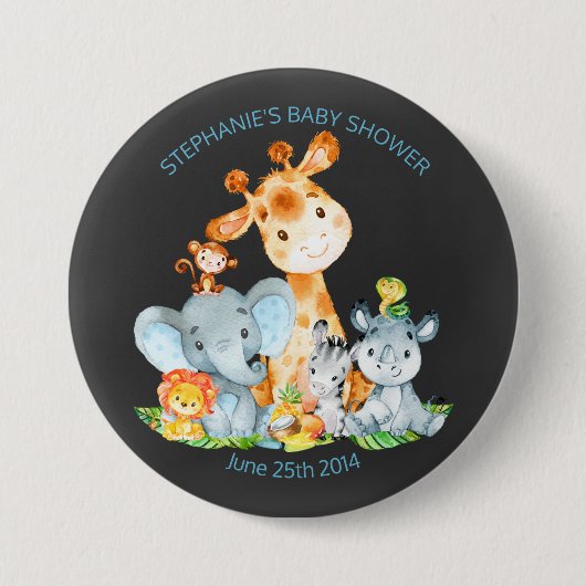 Chalkboard Watercol Niedlich Safari Jungle Baby Du Button (Vorderseite)