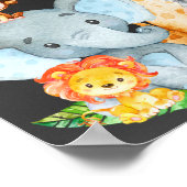 Chalkboard Watercol Niedlich Safari Jungle Baby Du Poster (Ecke)