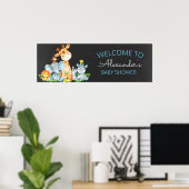 Chalkboard Watercol Niedlich Safari Jungle Baby Du Poster (Heimbüro)