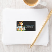 Chalkboard Watercol Niedliche Dschungeltiere Adressaufkleber (Insitu)