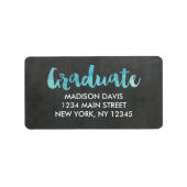 Chalkboard Watercolor Abschluss Address Labels Adressaufkleber (Vorne)