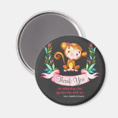 Chalkboard Watercolor Affe Girl Danke Magnet (Vorderseite/Rückseite)