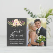 Chalkboard Watercolor Anemone Hochzeitsankündigung Einladung (Stehend Vorderseite)