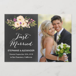 Chalkboard Watercolor Anemone Hochzeitsankündigung Einladung