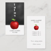 Chalkboard Watercolor Apple Tutor Business Visitenkarte (Vorne/Hinten)