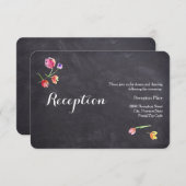 Chalkboard Watercolor Blume Empfang Cards Einladung (Vorne/Hinten)